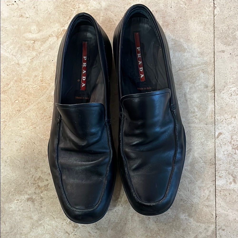Prada Men's Black Leather Loafers